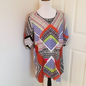 Red Ranch Dashiki Style Dress